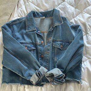 PINK Victoria's Secret Blue Denim Cropped Jacket